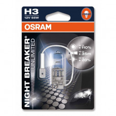 Лампа H3 12V 55W (PK22s) +110% света +10% белее в блистере OSRAM 64151NBU-01B