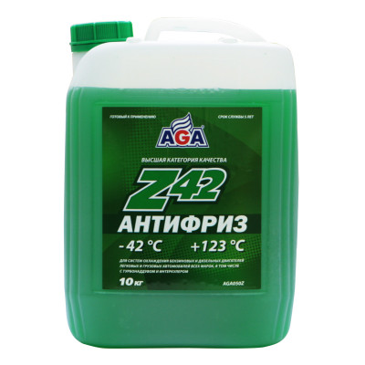 Антифриз AGA-Z42 050Z зеленый -42С 10л