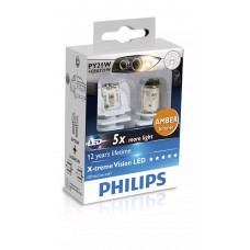 Лампа LED PY21W 12V (BAU15s) желтая PHILIPS 12764X2