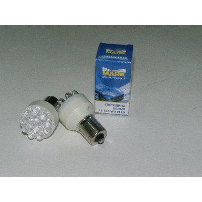 Лампа LED P21W 12V (BA15s) S25 12 LED белый МАЯК